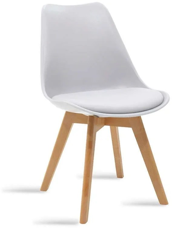 Καρέκλα Gaston 029-000048 White - Natural Σετ 2τμχ Polypropylene, Technoderma
