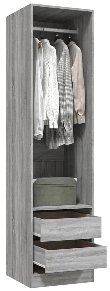 vidaXL Ντουλάπα με Συρτάρια Γκρι Sonoma 50 x 50 x 200 εκ Επεξεργ. Ξύλο
