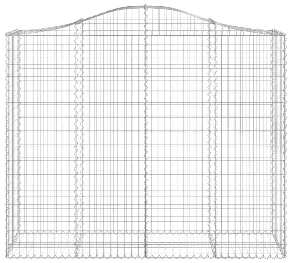 Συρματοκιβώτια Τοξωτά 10 τεμ. 200x50x160/180 εκ. Γαλβαν. Ατσάλι - Ασήμι