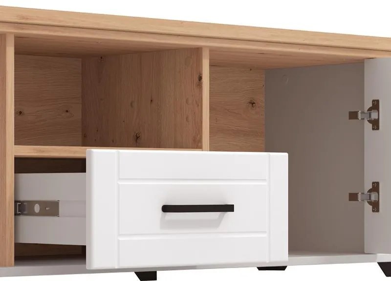 Έπιπλο Τηλεόρασης Valencia TV 150 Λευκό - Artisan Oak - Λευκό Μάτ 147x41x47,5 εκ. 147x41x47.5 εκ.