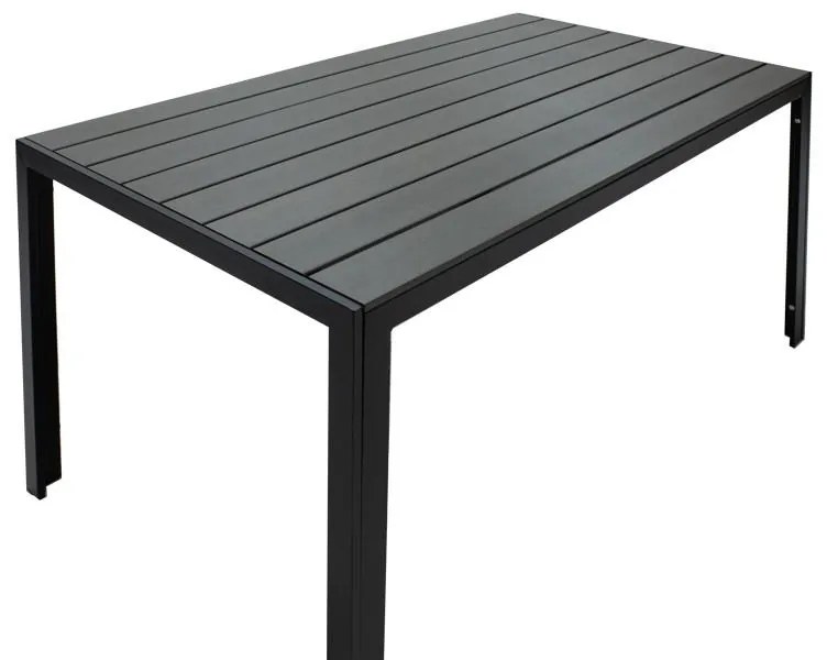 Σετ Κήπου Τραπεζαρία κήπου Nares-Moly 7τεμ αλουμίνιο μαύρο-textilene γκρι