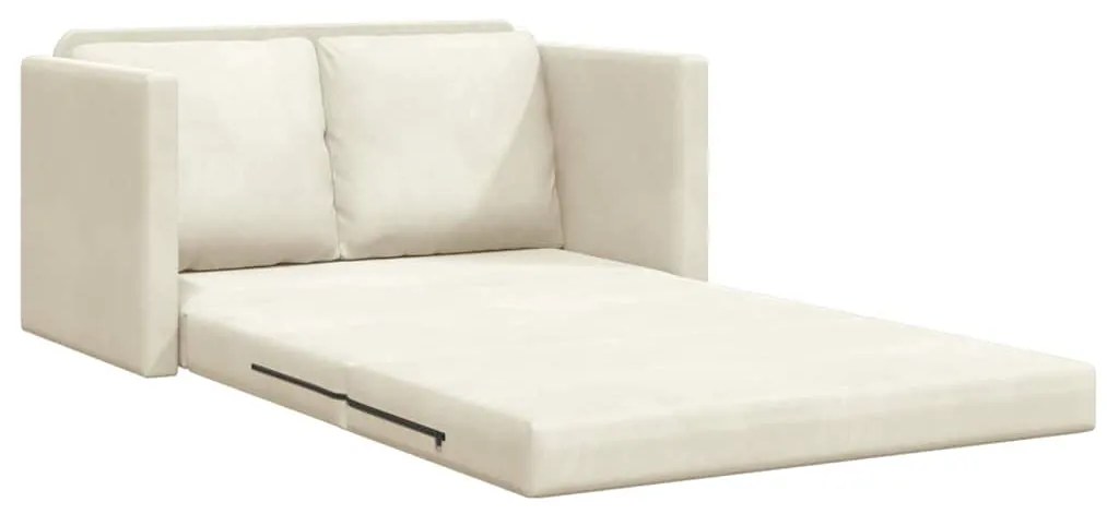vidaXL Καναπές-κρεβάτι με μαξιλάρι Κρεμ 122 x 70 x 60 εκ Βελούδο