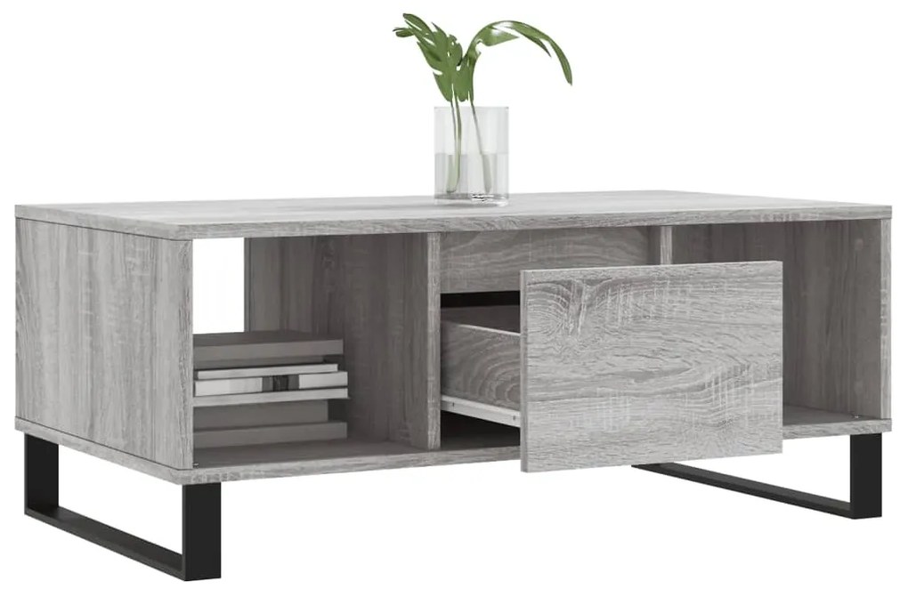 vidaXL Τραπεζάκι Σαλονιού Γκρι Sonoma 90x50x36,5εκ. Επεξεργασμένο Ξύλο