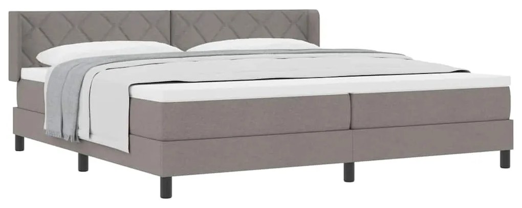 vidaXL Κρεβάτι box spring με στρώμα με στρώμα Taupe 200 x 200 cm