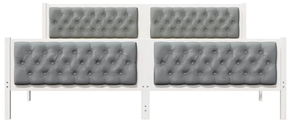 vidaXL Σκελετός Κρεβατιού με κεφαλάρι Ανοιχτό γκρι 200 x 200 cm