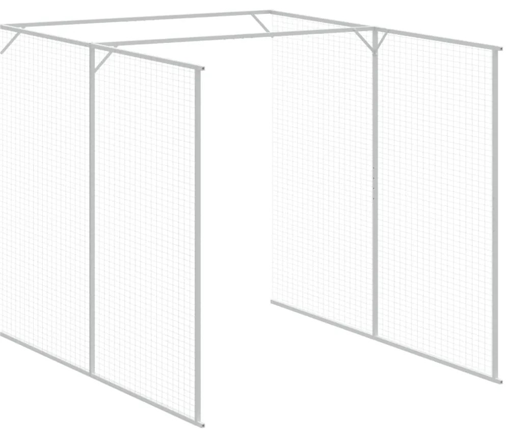 vidaXL Σπιτάκι Σκύλου με Αυλή Ανθρακί 165x455x181 εκ. Γαλβαν. Χάλυβας