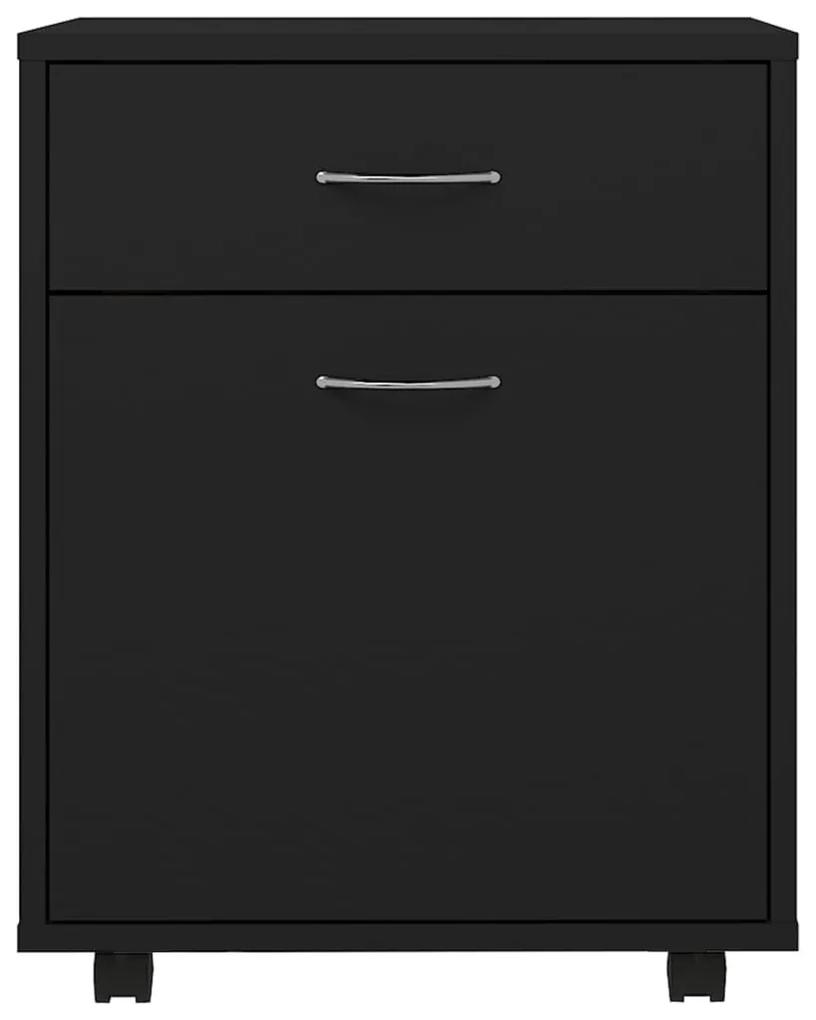 Ντουλάπι Τροχηλάτο Μαύρο 45 x 38 x 54 εκ. από Μοριοσανίδα - Μαύρο
