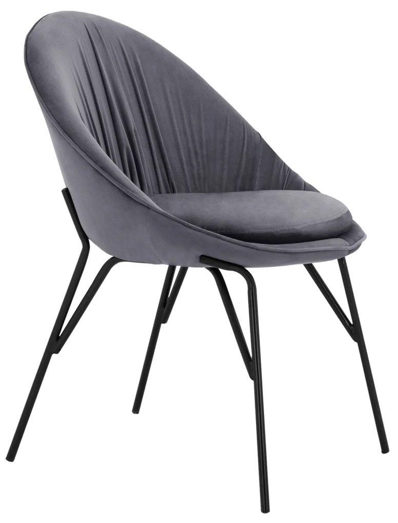 Intrahome ΚΑΡΕΚΛΑ KELSEY ΑΠΟ ΒΕΛΟΥΔΟ ΓΚΡΙ ΜΕ ΜΑΥΡΑ ΠΟΔΙΑ .11 59x63x84 εκ. intraho-1636537