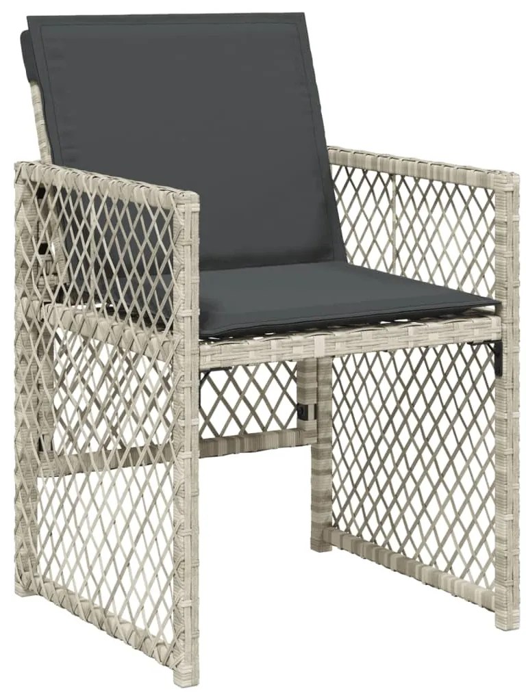 vidaXL Σετ Τραπεζαρίας Κήπου 9 τεμ. Αν. Γκρι Συνθ. Ρατάν με Μαξιλάρια