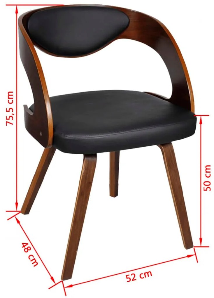 Καρέκλες Τραπεζαρίας 6 τεμ. Καφέ από Συνθετικό Δέρμα - Καφέ