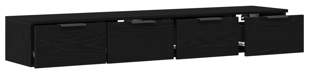 vidaXL Ντουλάπια Τοίχου 2 τεμ Μαύρη Βελανιδιά 68x30x20 εκ Επεξεργασμένο Ξύλο
