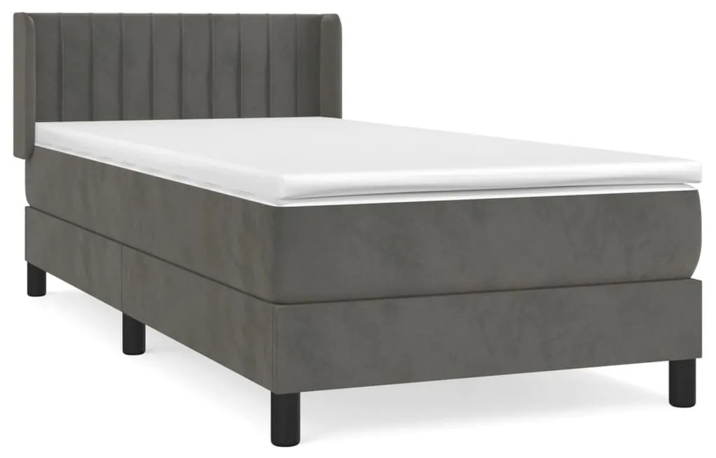 ΚΡΕΒΑΤΙ BOXSPRING ΜΕ ΣΤΡΩΜΑ ΣΚΟΥΡΟ ΓΚΡΙ 80X200 ΕΚ. ΒΕΛΟΥΔΙΝΟ 3131046