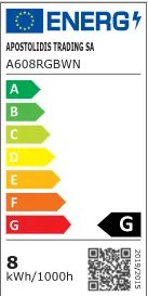 Diolamp Λάμπα LED για Ντουί E27 και Σχήμα A60 RGBW 650lm Dimmable