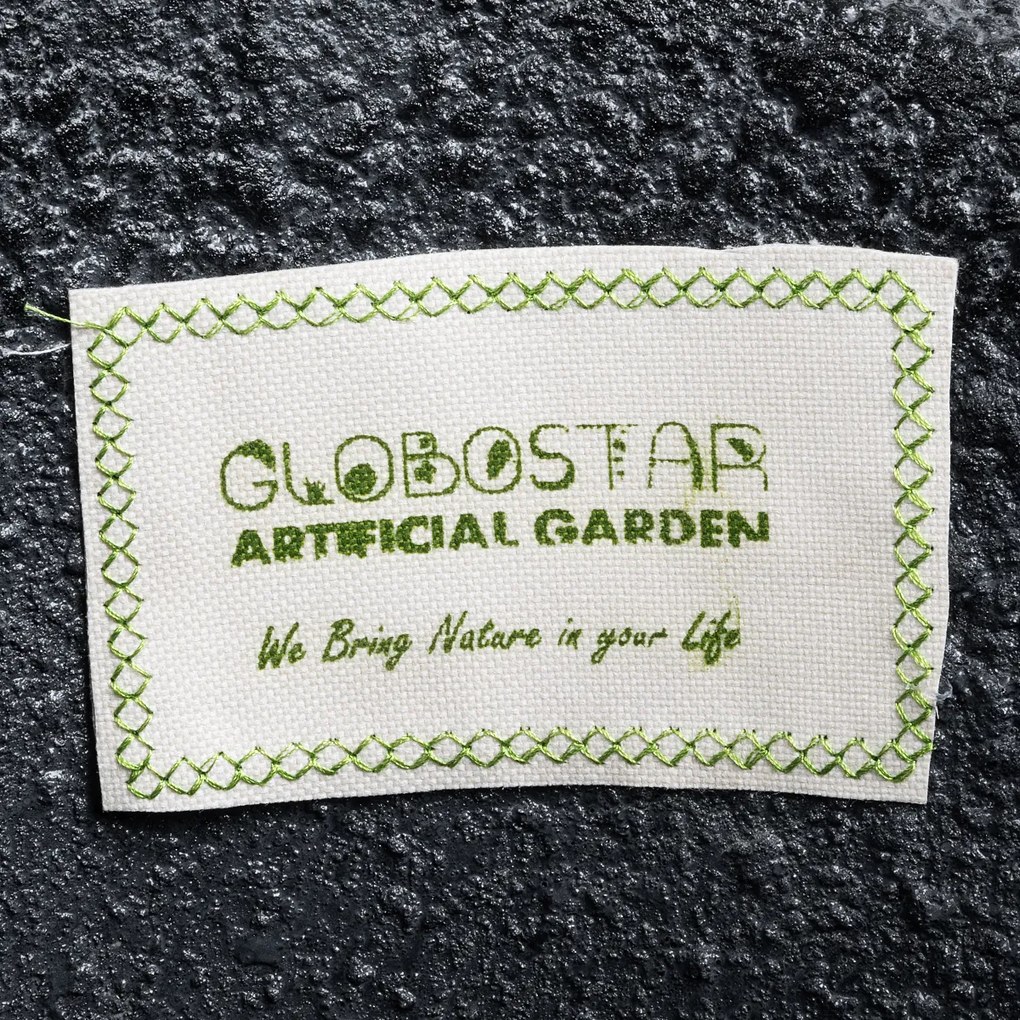 GloboStar® Artificial Garden NASHVILLE 20716 Επιδαπέδιο Πολυεστερικό Τσιμεντένιο Κασπώ Γλάστρα - Flower Pot Μαύρο Φ40 x Υ50cm