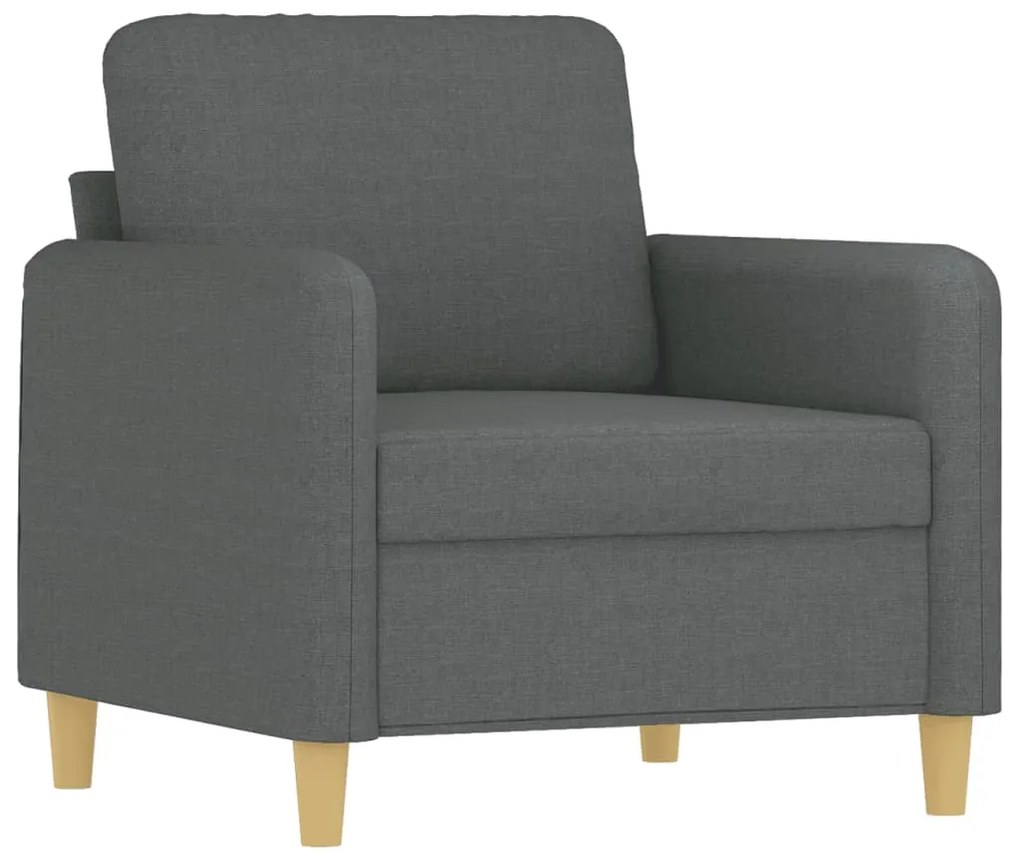 vidaXL Σετ Σαλονιού 3 Τεμαχίων Σκ. Γκρι Υφασμάτινο με Μαξιλάρια