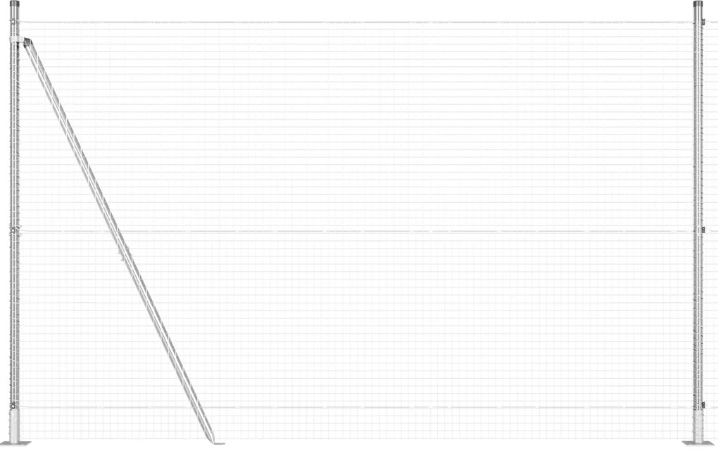 vidaXL Συρματόπλεγμα με 13 Στήλες με Φλάντζες 1.4x50 μ Γαλβανισμένος Χάλυβας