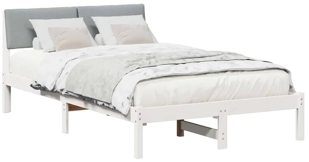 vidaXL Σκελετός Κρεβατιού Λευκό και ανοιχτό γκρι 120 x 200 cm