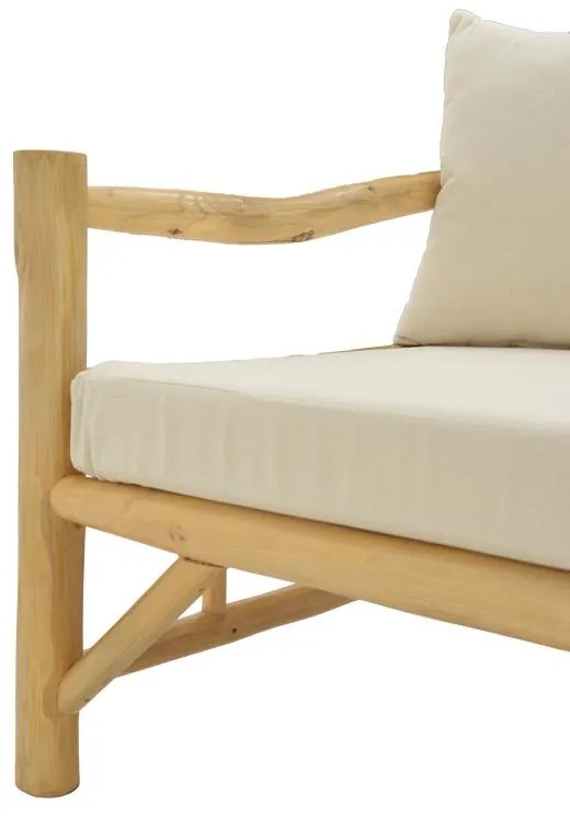 Καναπές Roziana φυσικό teak ξύλο 210x100x80εκ 210x100x80 εκ.