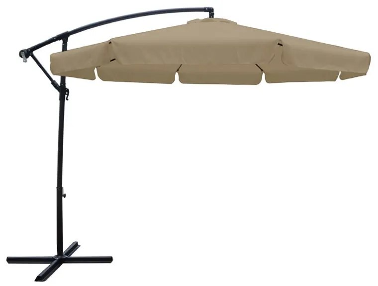WOODWELL Ε906,2ΟΜΠΡΕΛΑ HANGING Αλουμινίου Σκελετός Ανθρακί, Ύφασμα Μπεζ, Βάση Μέταλλο Βαφή Ανθρακί Φ 3m (H 2,6m) Ε906,2