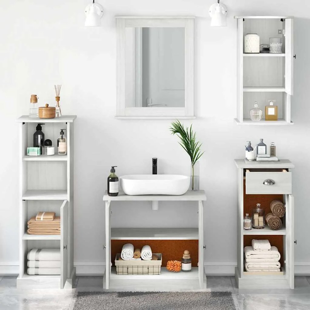 vidaXL Σετ Επίπλων Μπάνιου VIGO 5 pcs Λευκό αντικέ 37 x 34 x 110 εκ