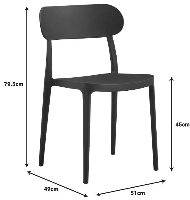 Καρέκλα Amvroan με UV protection ανθρακί pp 51x49x79.5εκ