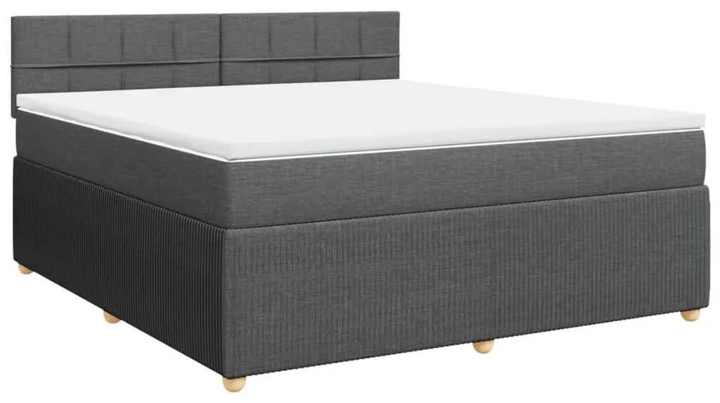 ΚΡΕΒΑΤΙ BOXSPRING ΜΕ ΣΤΡΩΜΑ ΣΚΟΥΡΟ ΓΚΡΙ 180X200 ΕΚ ΥΦΑΣΜΑΤΙΝ 3289836