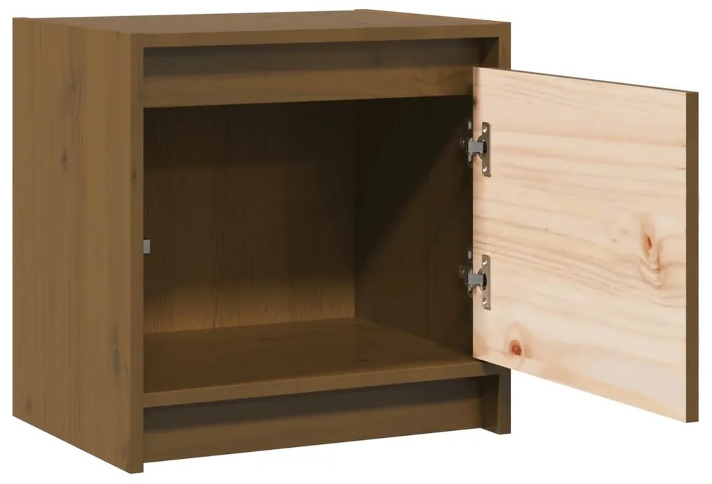 vidaXL Κομοδίνα 2 τεμ. Καφέ Μελί 40x30,5x40 εκ. από Μασίφ Ξύλο Πεύκου