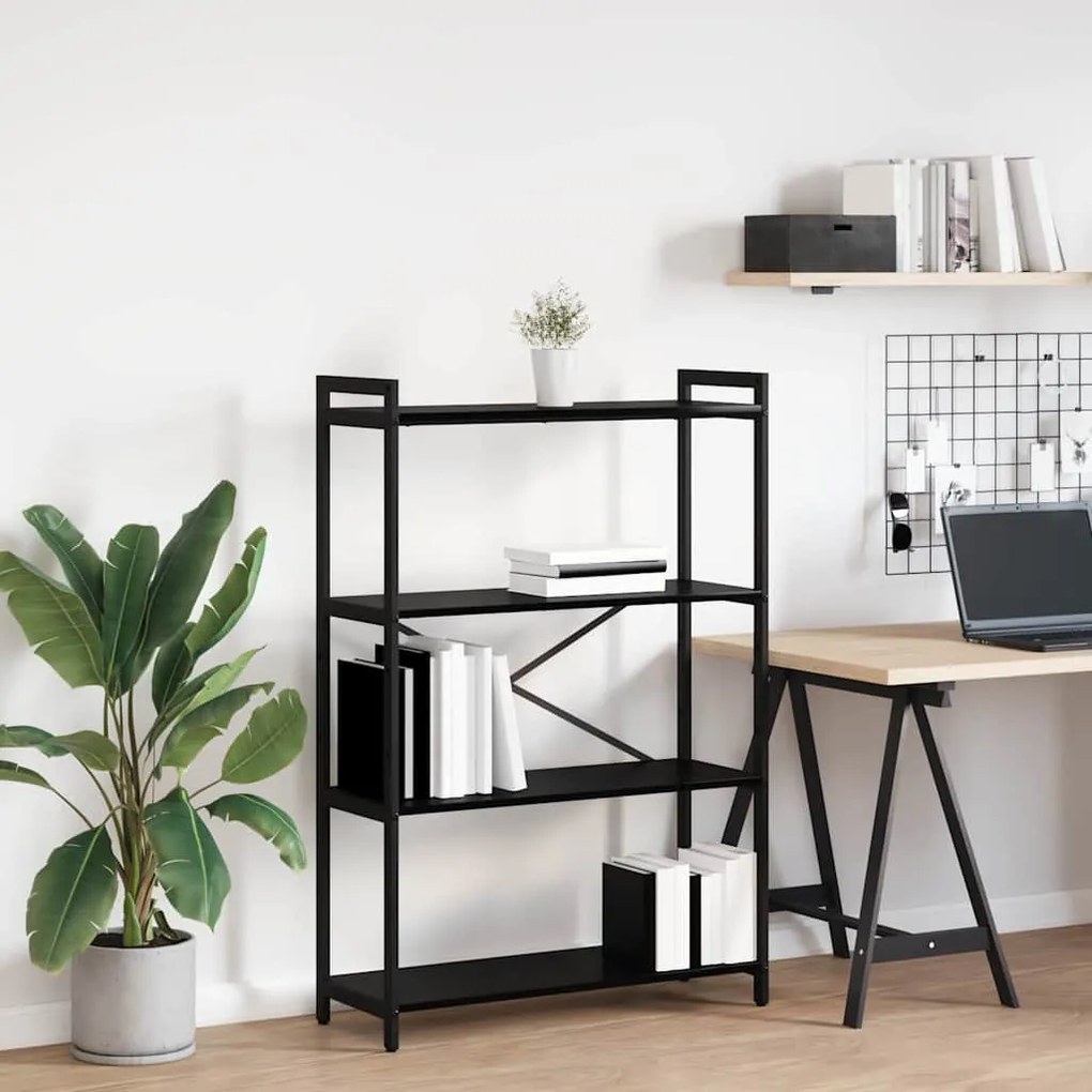 vidaXL Βιβλιοθήκη Μαύρη δρυς 80 x 30 x 118 εκ Επεξεργασμένο ξύλο