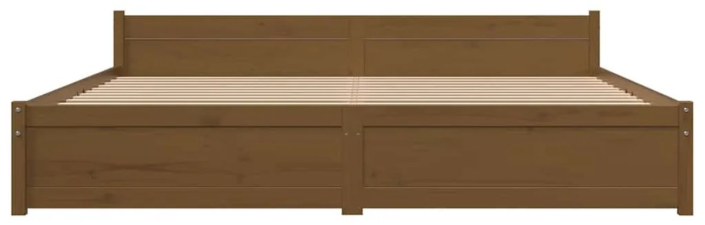 vidaXL Πλαίσιο Κρεβατιού Καφέ Μελί 200 x 200 εκ. από Μασίφ Ξύλο