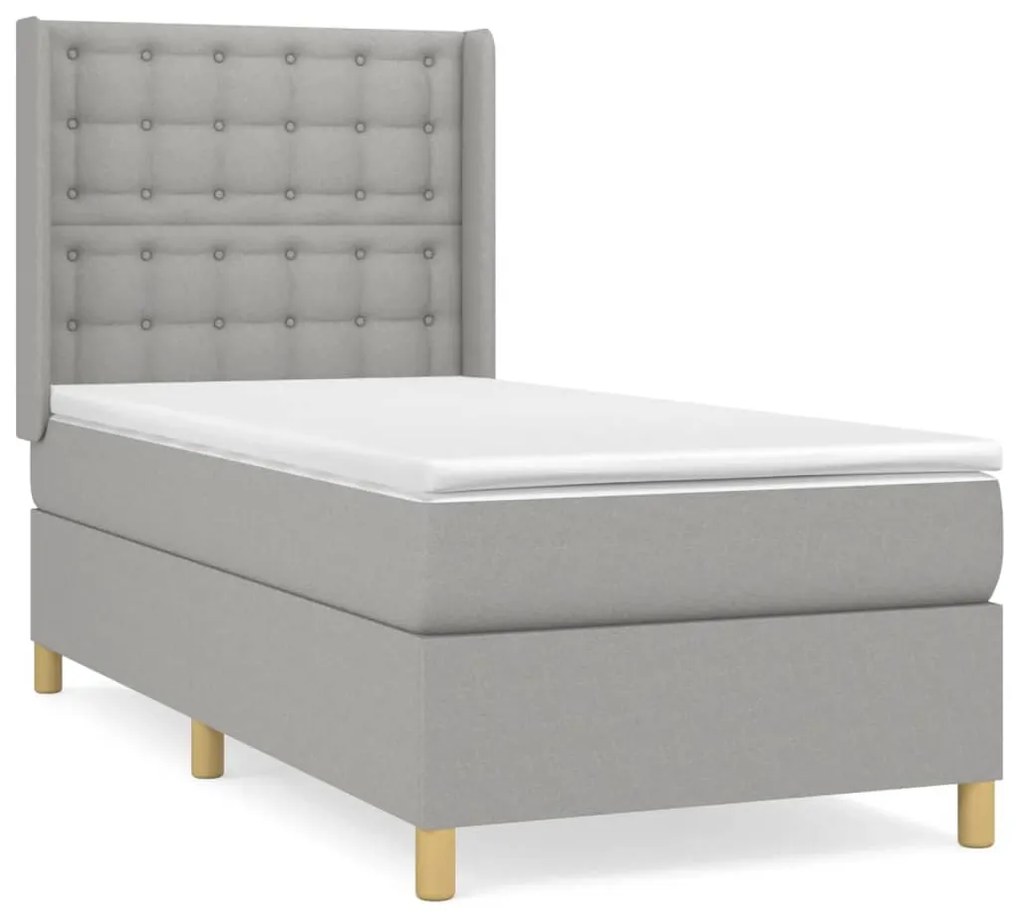 ΚΡΕΒΑΤΙ BOXSPRING ΜΕ ΣΤΡΩΜΑ ΑΝΟΙΧΤΟ ΓΚΡΙ 80X200 ΕΚ. ΥΦΑΣΜΑΤΙΝΟ 3132265