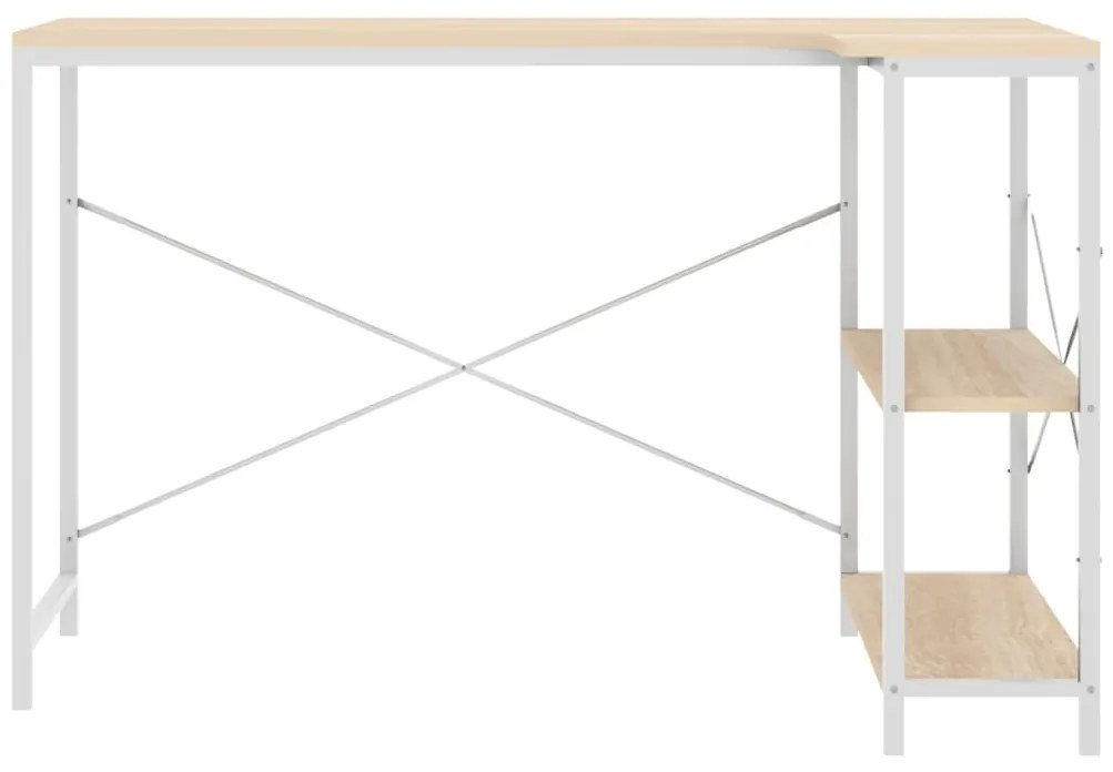 vidaXL Γραφείο Υπολογιστή Λευκό/Δρυς 110 x 72 x 70 εκ. Επεξ. Ξύλο