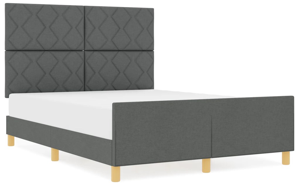 vidaXL Κρεβάτι Σκελετός Σκούρο Γκρι 140x200 εκ. Ύφασμα