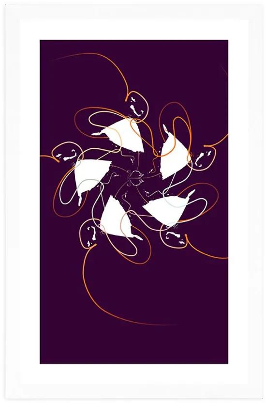 Αφίσα με πασπαρτού Χορεύοντας με κορδέλες σε σκοτεινό φόντο - 30x45 black