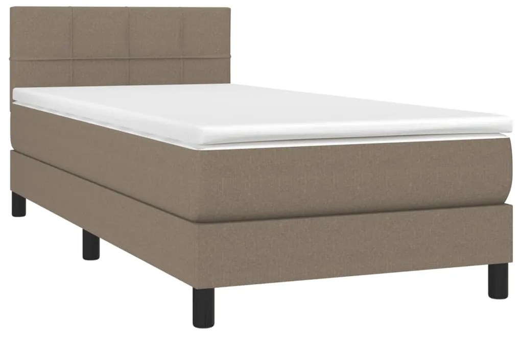 vidaXL Κρεβάτι Boxspring με Στρώμα Taupe 90x190 εκ.Υφασμάτινο