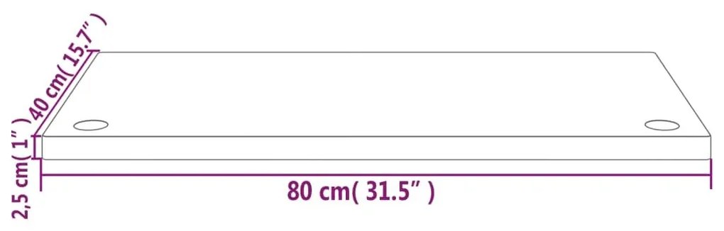 Επιφάνεια Γραφείου Λευκή 80x40x2,5 εκ. από Μασίφ Ξύλο Πεύκου - Λευκό