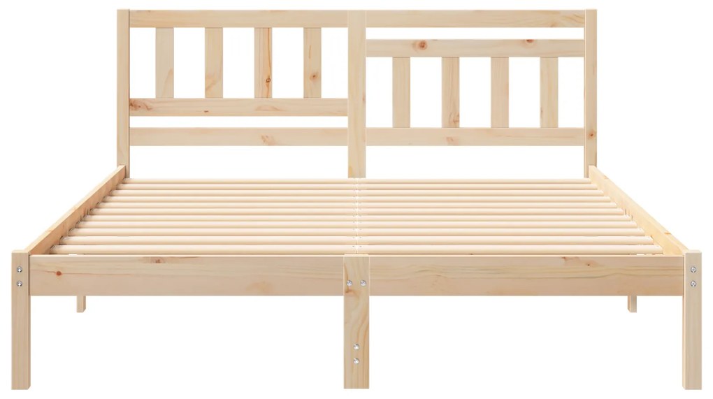 vidaXL Σκελετός Κρεβατιού Καφέ 160 x 200 cm Συμπαγές ξύλο πεύκου