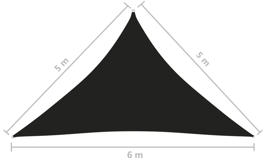 Πανί Σκίασης Τρίγωνο Μαύρο 5 x 5 x 6 μ. από Ύφασμα Oxford - Μαύρο
