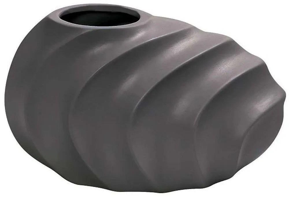 Βάζο Κεραμικό Ασύμμετρο MIG131 25x14x14cm Dark Grey Espiel Ceramic