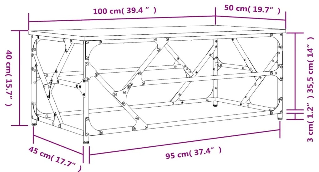 ΤΡΑΠΕΖΑΚΙ ΣΑΛΟΝΙΟΥ SONOMA ΔΡΥΣ 100X50X40 ΕΚ. ΕΠΕΞΕΡΓΑΣΜΕΝΟ ΞΥΛΟ 834126