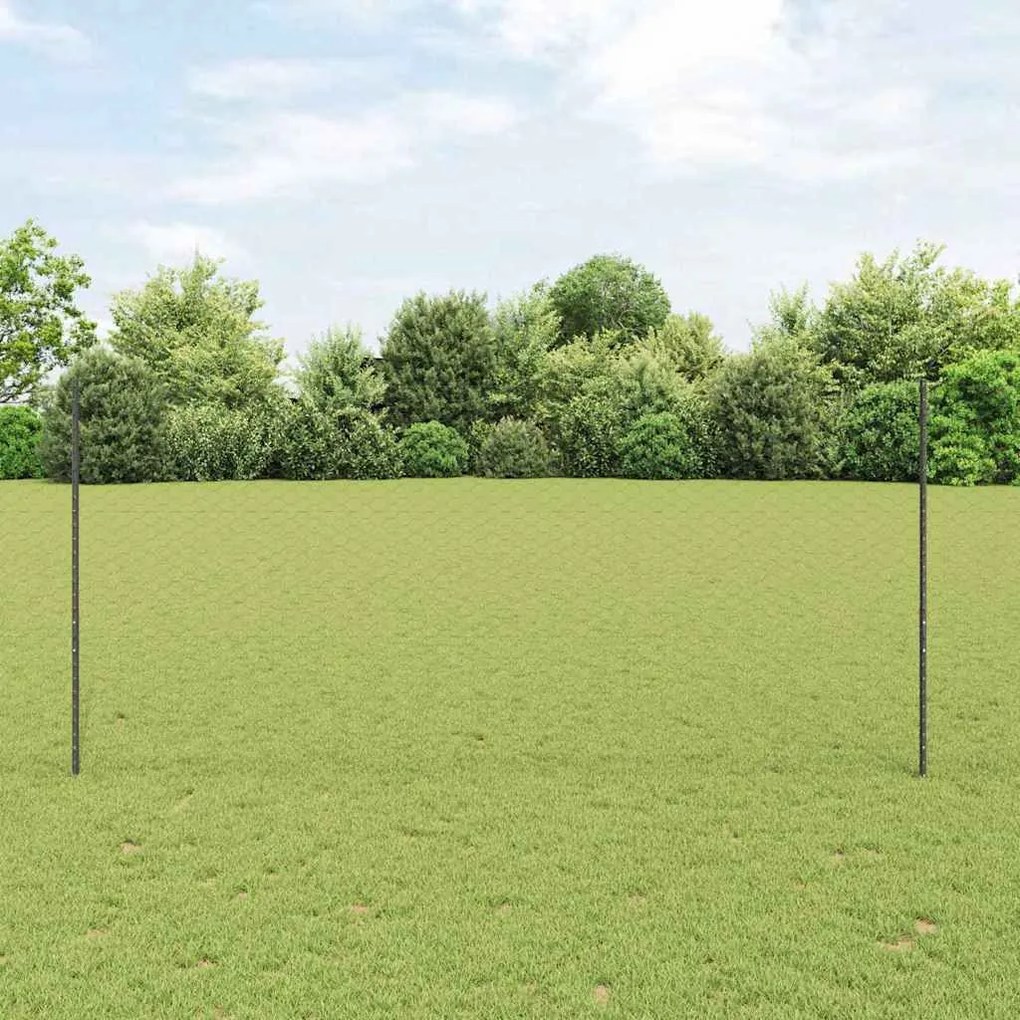 vidaXL Φράχτης με Στήλες. Γκρι 1.4 x 100 m Ατσάλι
