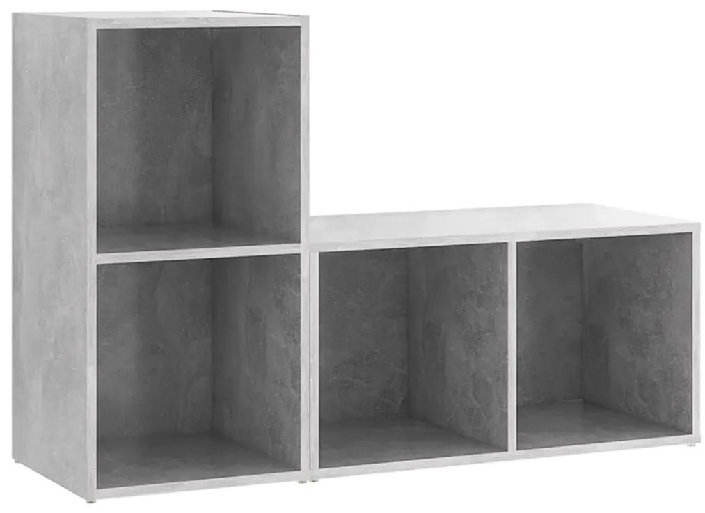 vidaXL Έπιπλα Τηλεόρασης 2 τεμ. Γκρι Σκυρ. 72x35x36,5 εκ. Επεξ. Ξύλο