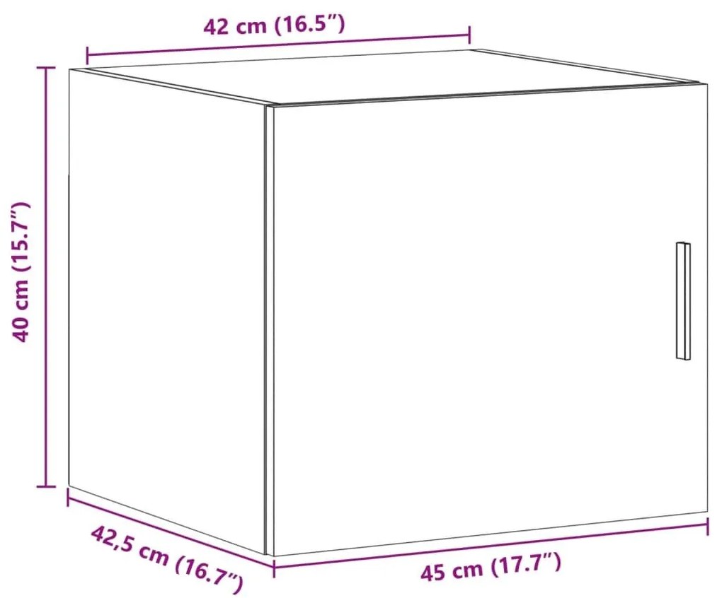 Ντουλάπι Τοίχου Καφέ Δρυς 45x42,5x40 εκ. Επεξεργασμένο Ξύλο