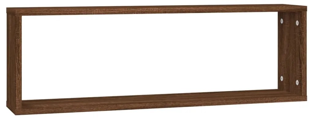 vidaXL Ραφιέρες Τοίχου Κύβος 2 τεμ Καφέ Δρυς 80x15x26,5 εκ. Επεξ. Ξύλο