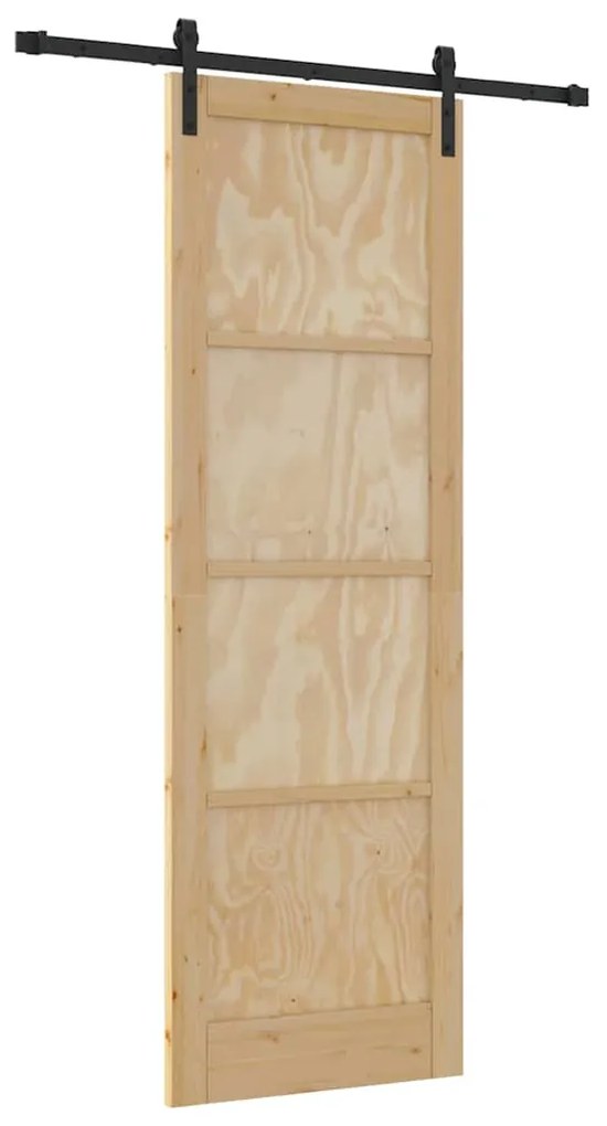 vidaXL Συρόμενη Πόρτα Φυσικό και μαύρο 78 x 232 cm