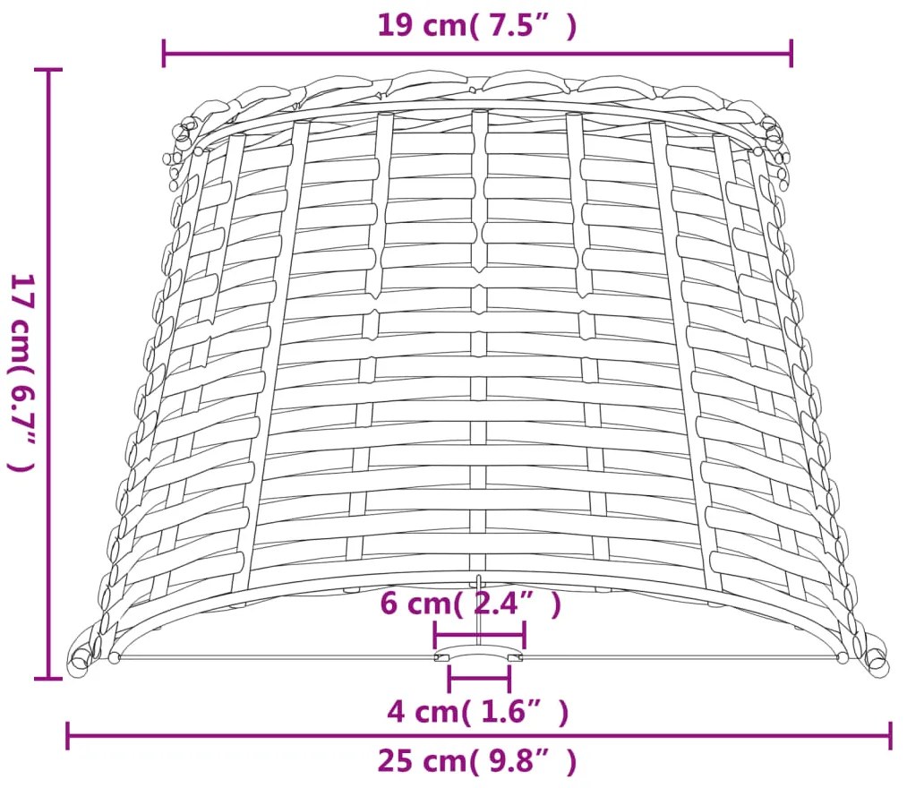 ΚΑΠΕΛΟ ΦΩΤΙΣΤΙΚΟΥ ΚΑΦΕ Ø25X17 ΕΚ. ΑΠΟ WICKER 364390