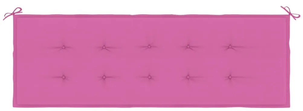 vidaXL Μαξιλάρι Πάγκου Κήπου Ροζ 150x50x4 εκ. Ύφασμα Oxford