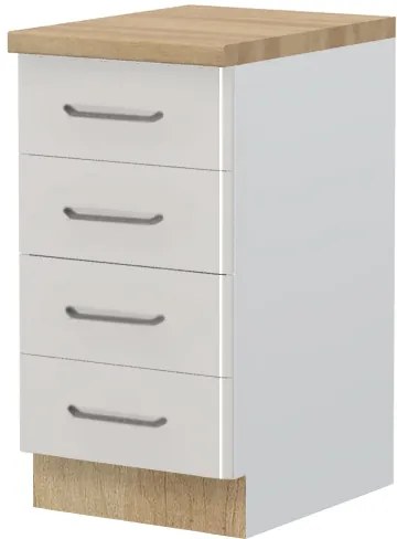 Επιδαπέδιο ντουλάπι Modena R-45-4F-Λευκό - Γκρι ανοιχτό - 45.00Χ60.00Χ88.00cm