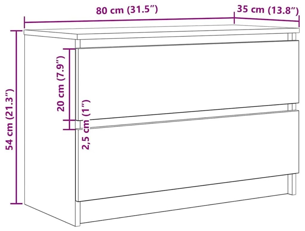 Έπιπλο Τηλεόρασης Γκρι Σκυρ. 80x35x54 εκ. Επεξ. Ξύλο - Γκρι