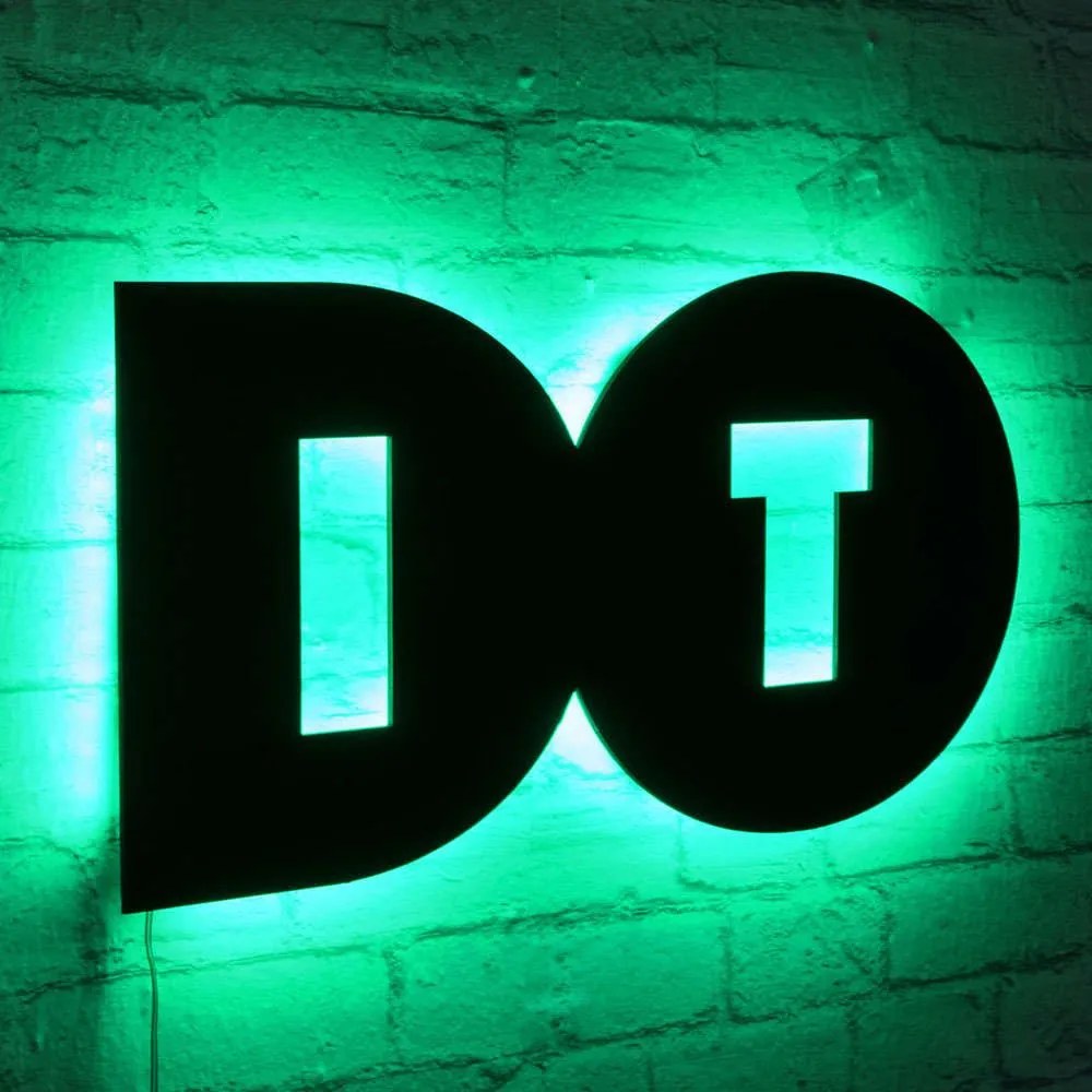 Διακοσμητικό Τοίχου Με Φως Led Do It 395NGR1869 50x27cm Green-Black Wallity Mdf