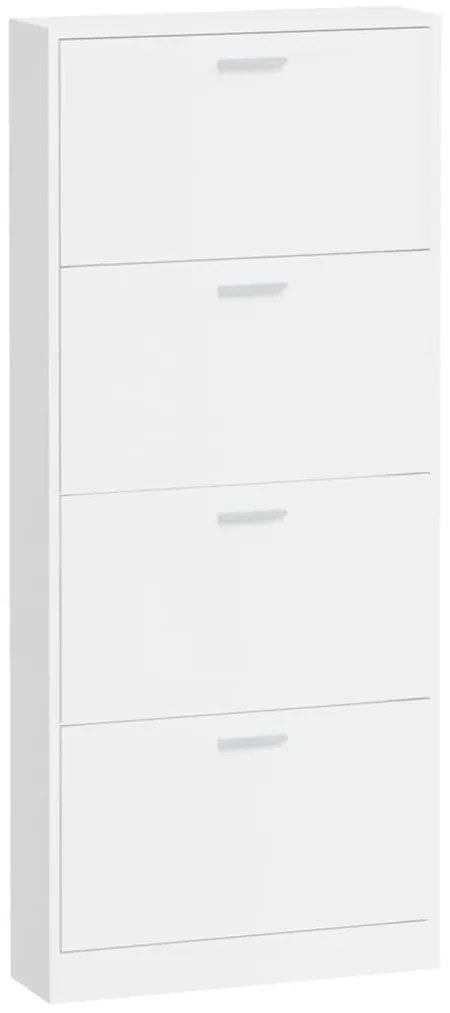 vidaXL Παπουτσοθήκη Γυαλιστερό Λευκό 59x17x150 εκ. Επεξεργασμένο Ξύλο